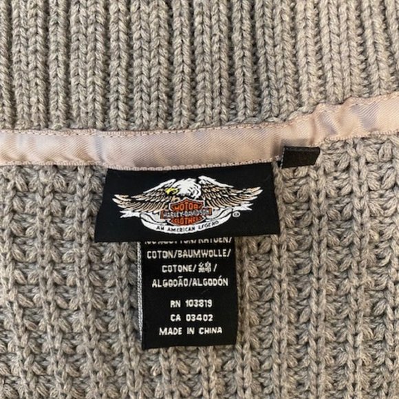 Harley-Davidson Zipper Close Hick Neck Embroidered Cardigan Sweater Size XL - Picture 6 of 8